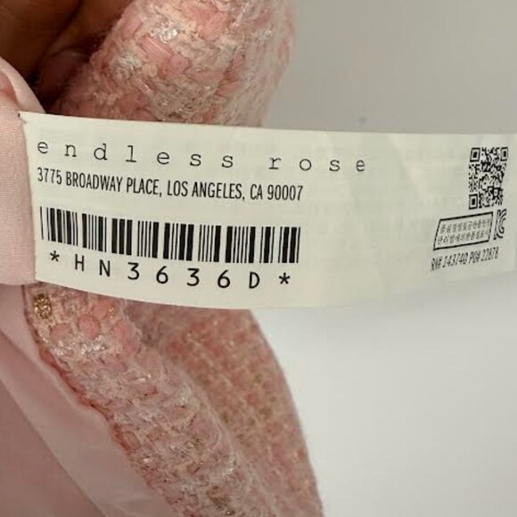 Endless Rose Pink Tweed Mini Dress Size S Brand New - Picture 7 of 7